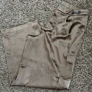 NWOT A NEW DAY Taupe Satin Cargo Pants